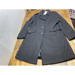 Michael Kors Women's Size 12 Wool Lined Black Pea Coat NWT